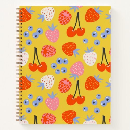 Bright Colorful Berry Fruit Pattern Notebook