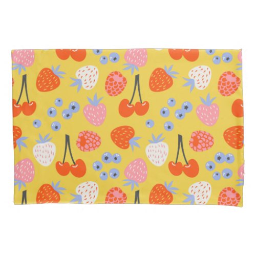 Bright Colorful Berry Fruit Pattern Pillow Case