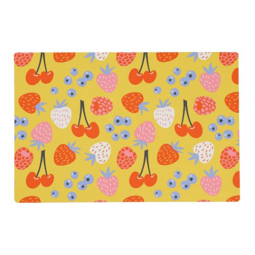 Bright Colorful Berry Fruit Pattern Placemat