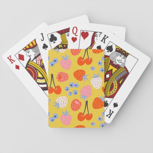 Bright Colorful Berry Fruit Pattern Poker Cards