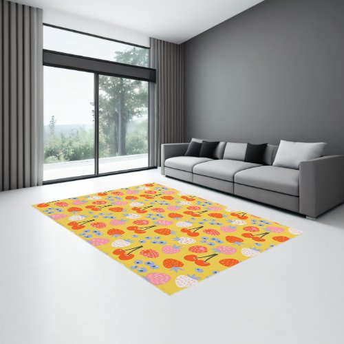 Bright Colorful Berry Fruit Pattern Rug