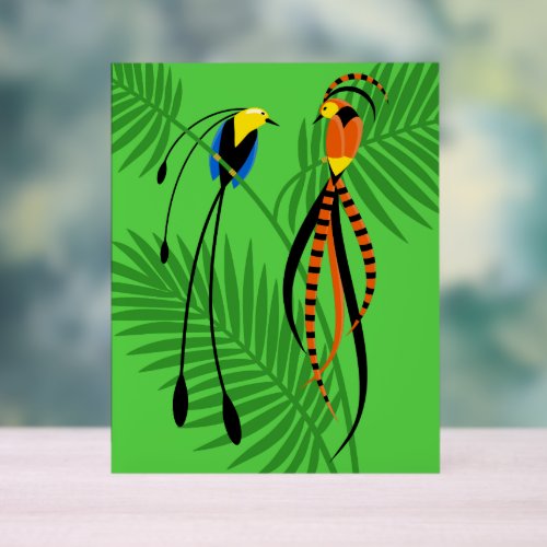 Bright Colorful Birds of Paradise Acrylic Sign