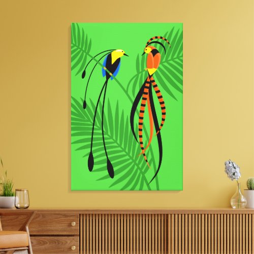 Bright Colorful Birds of Paradise Canvas Print