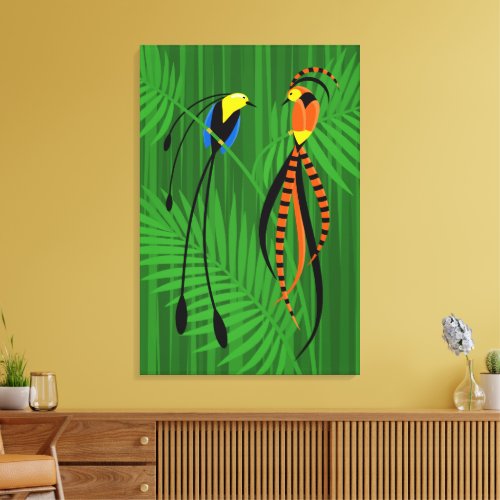 Bright Colorful Birds of Paradise Canvas Print