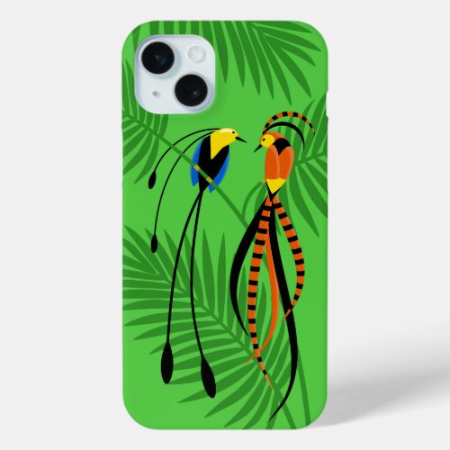 Bright Colorful Birds of Paradise iPhone 15 Plus Case