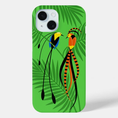 Bright Colorful Birds of Paradise iPhone 15 Case