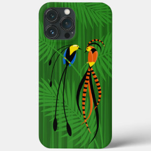 Bright Colorful Birds of Paradise Dark iPhone 13 Pro Max Case