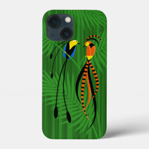 Bright Colorful Birds of Paradise Dark iPhone 13 Mini Case