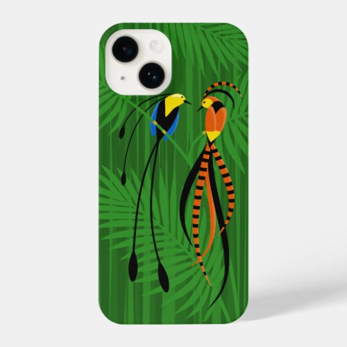 Bright Colorful Birds of Paradise Dark iPhone 14 Case