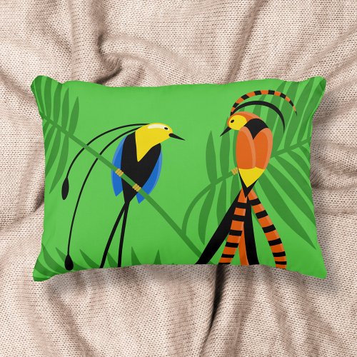 Bright Colorful Birds of Paradise Decorative Pillow