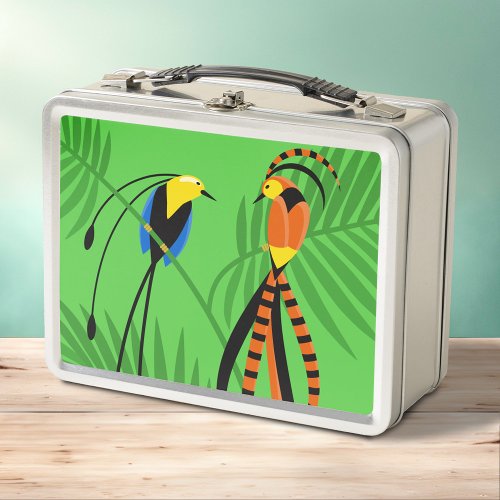 Bright Colorful Birds of Paradise Metal Lunch Box