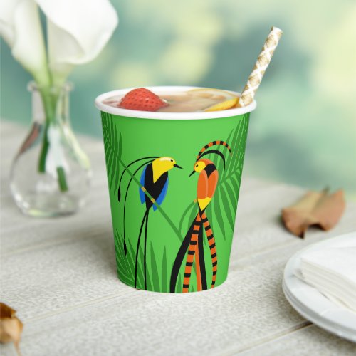 Bright Colorful Birds of Paradise Paper Cups