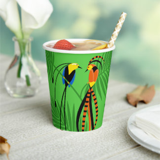Bright Colorful Birds of Paradise Paper Cups