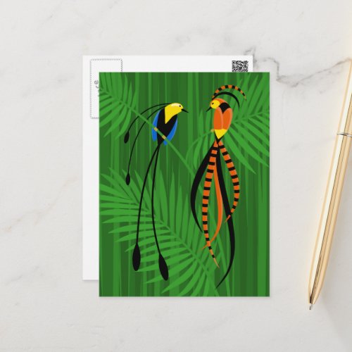 Bright Colorful Birds of Paradise Postcard