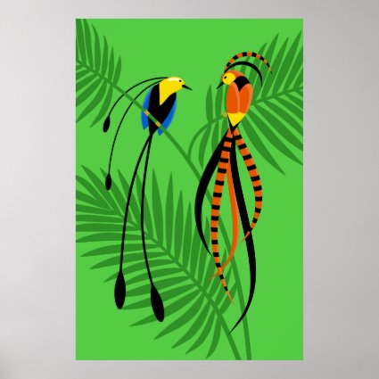 Bright Colorful Birds of Paradise Poster