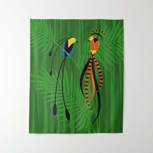 Bright Colorful Birds of Paradise Tapestry