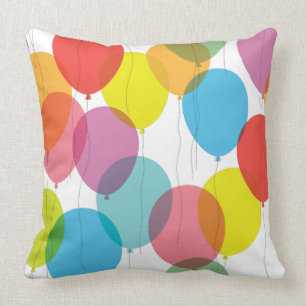 Bright Colorful Birthday Balloons Pillow