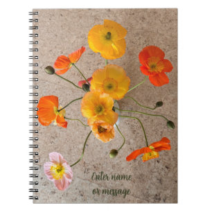 Bright Colorful Birthday Poppy Notebook
