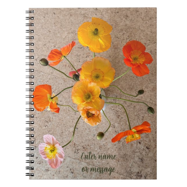 Bright Colorful Birthday Poppy Notebook (Front)