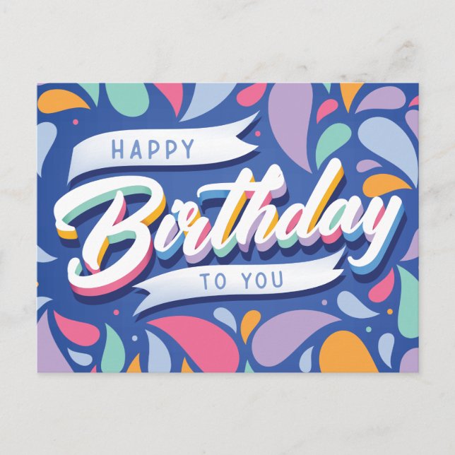 Bright & Colorful Birthday Postcard (Front)