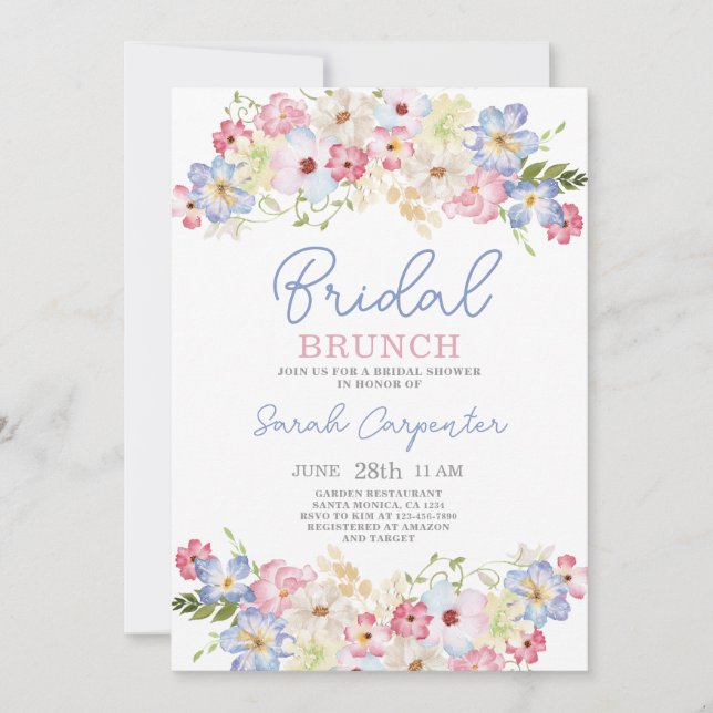 Bright Colorful Bridal Shower Invitation (Front)