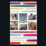 Bright & Colorful Brush Strokes 12 Month Photo Calendar<br><div class="desc">This trendy and very modern 12 month calendar allows you to personalize the front cover and each month with a photo of your choice by using the template boxes provided.</div>