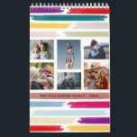 Bright & Colorful Brush Strokes 12 Month Photo Calendar<br><div class="desc">This trendy and very modern 12 month calendar allows you to personalize the front cover and each month with a photo of your choice by using the template boxes provided.</div>