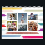Bright & Colorful Brush Strokes 12 Month Photo Calendar<br><div class="desc">This trendy and very modern 12 month calendar allows you to personalize the front cover and each month with a photo of your choice by using the template boxes provided.</div>