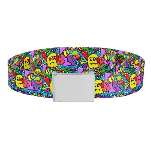 Bright Colorful Cartoon Monsters Belt