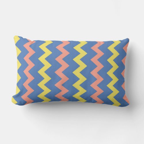 Bright colorful chevron zigzag lumbar pillow