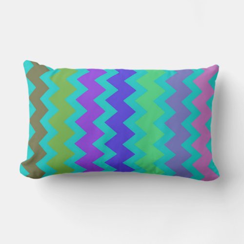 Bright colorful chevron zigzag lumbar pillow