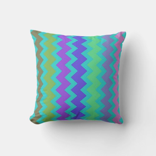 Bright colorful chevron zigzag outdoor pillow
