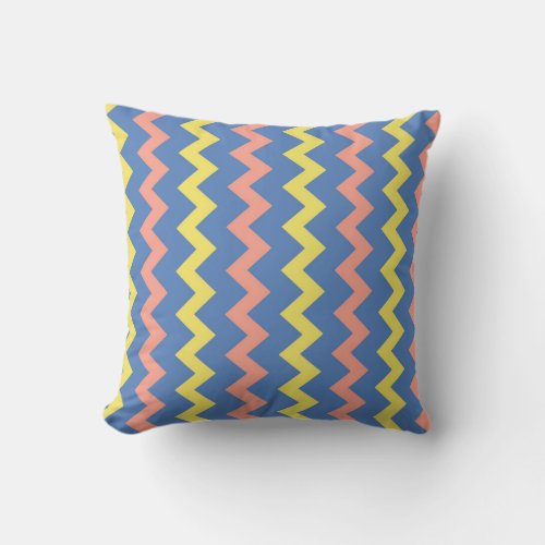 Bright colorful chevron zigzag throw pillow