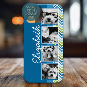 Bright Colorful Chevrons Film Strip Photo Collage iPhone 15 Case
