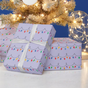 Bright Colorful Christmas Lights Glowing Seamless Wrapping Paper