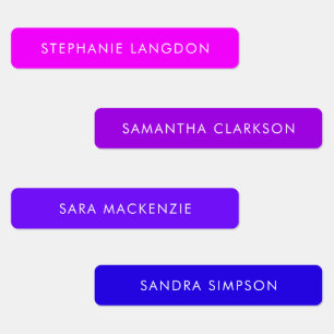 Bright Colorful Color Coded Waterproof Name Kids' Labels