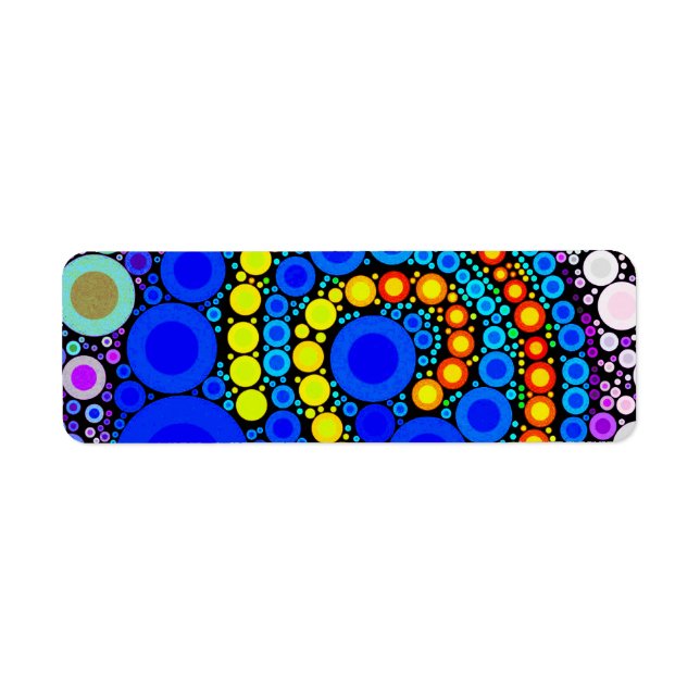 Bright Colorful Concentric Circles Swirl Pop Art Label (Front)
