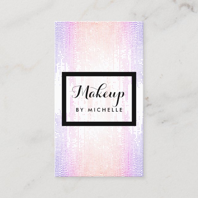 Bright Colorful Confetti Dots Makeup Artist Business Card (Front)