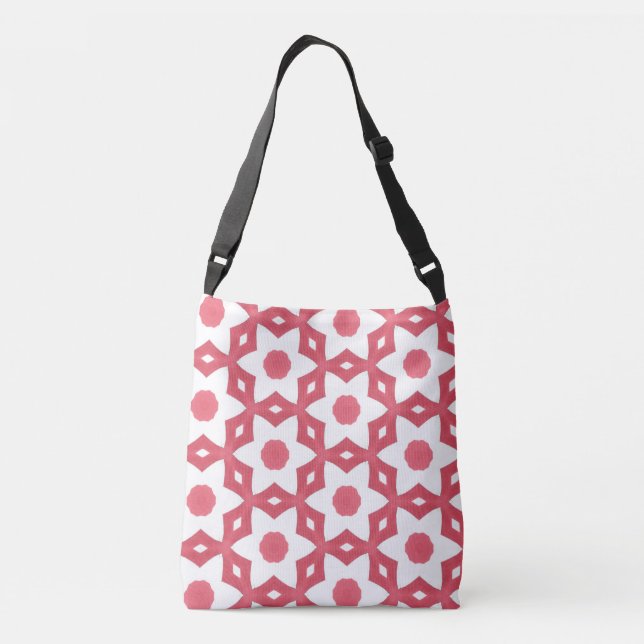 Bright Colorful Construction Paper Geometric Art Crossbody Bag (Back)