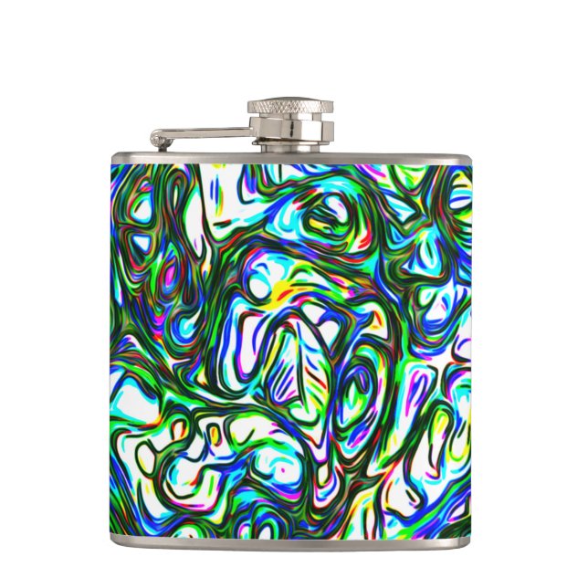 Bright Colorful Cool Funky  Flask (Front)