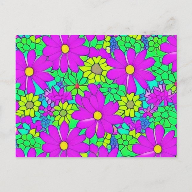 bright colorful daisies flower  postcard (Front)