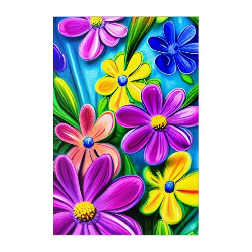 Bright Colorful Daisy Flowers Acrylic Print