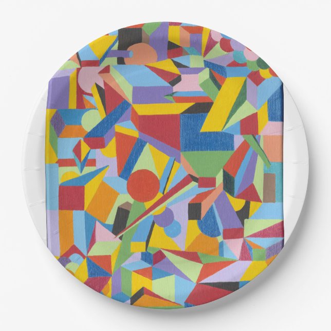 Bright Colorful Design Paper Plate Fun (Front)