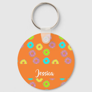 Bright colorful donuts keychain