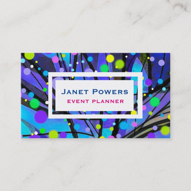 bright colorful dots patterened custom  business card (Front)