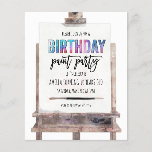 Bright Colorful Easel Virtual Paint Party Birthday