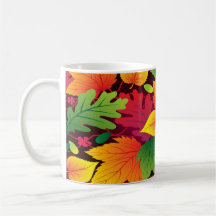 Bright Colorful Fall Leaves Design Coffee Mug Cup