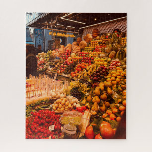 Bright Colorful Farmers Market Barcelona Jigsaw Puzzle