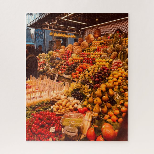 Bright Colorful Farmers Market Barcelona Jigsaw Puzzle (Vertical)