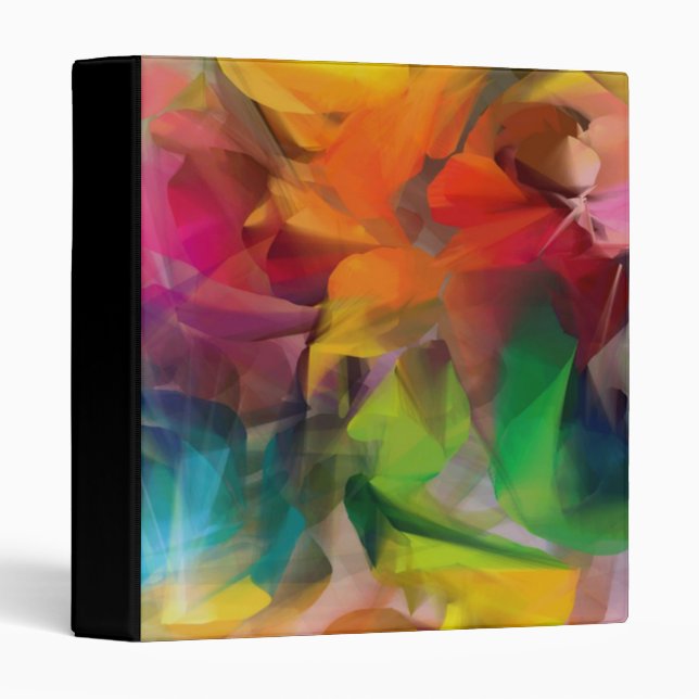 Bright Colorful Feather Art 3 Ring Binder (Front/Spine)